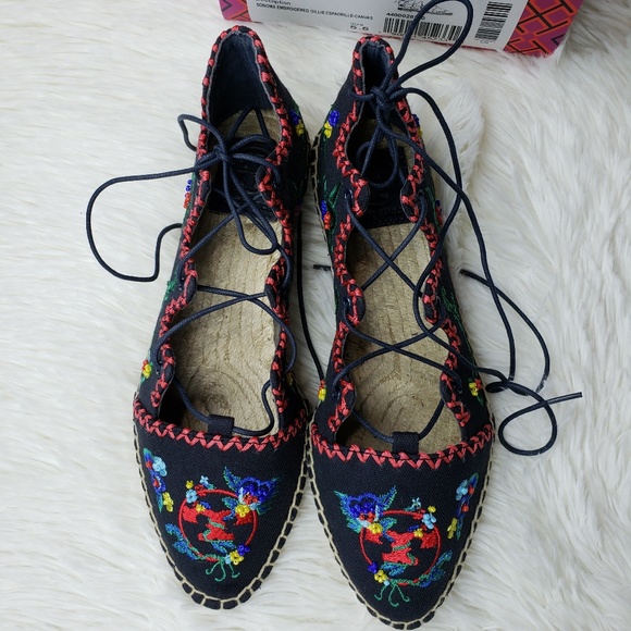 Tory Burch Shoes - Tory Burch Sonoma Embroidered Gillie Espadrille